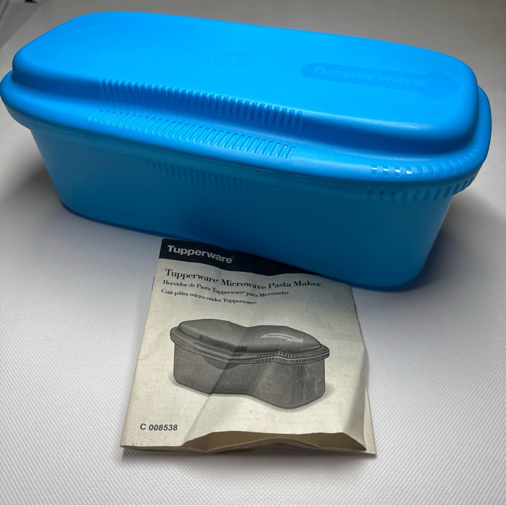 Tupperware Microwave Pasta Maker Spaghetti Cooker Steamer Strainer 8 Cup 1.9L